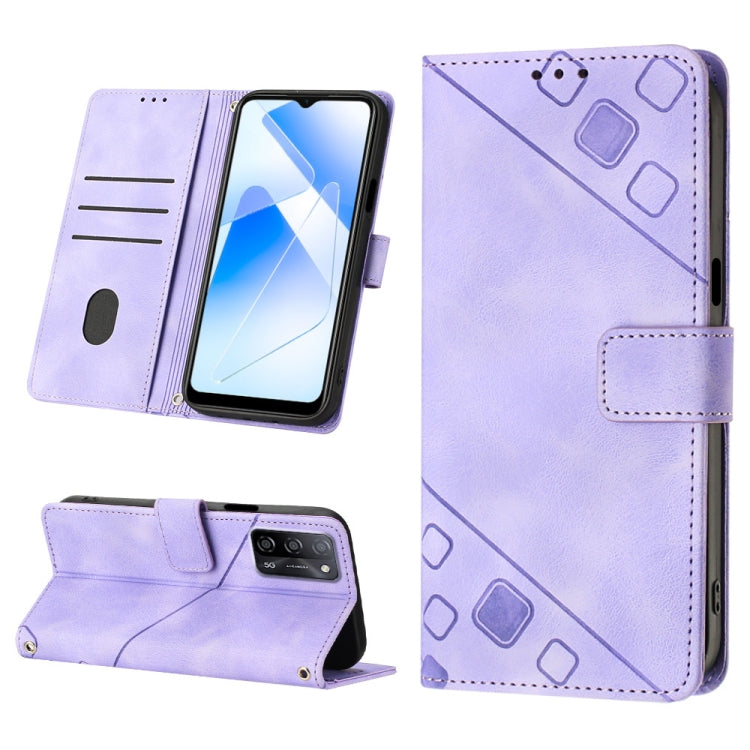 Skin-feel Embossed Leather Phone Case, For OPPO A17, For OPPO A54 5G / A74 5G / A93 5G, For OPPO A55 5G / A54 4G / Realme V11 5G, For OPPO A55s 5G, For OPPO A57 5G 2022 / 4G, For OPPO K10 5G, For OPPO K10 Pro 5G, For OPPO Reno7 4G / F21 Pro