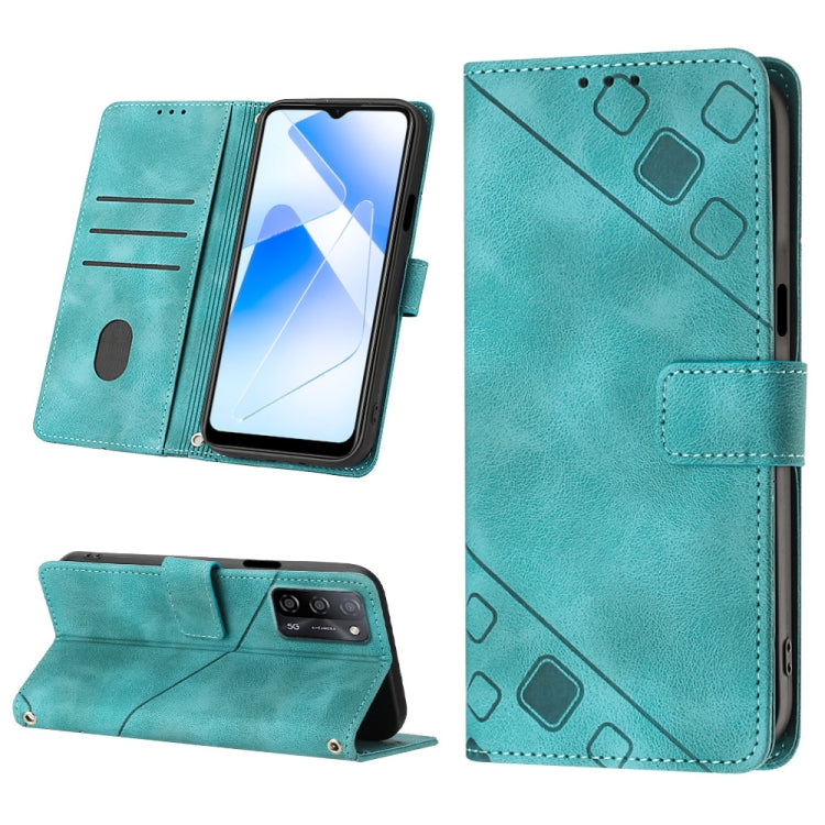 Skin-feel Embossed Leather Phone Case, For OPPO A17, For OPPO A54 5G / A74 5G / A93 5G, For OPPO A55 5G / A54 4G / Realme V11 5G, For OPPO A55s 5G, For OPPO A57 5G 2022 / 4G, For OPPO K10 5G, For OPPO K10 Pro 5G, For OPPO Reno7 4G / F21 Pro