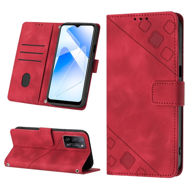 Skin-feel Embossed Leather Phone Case, For OPPO A17, For OPPO A54 5G / A74 5G / A93 5G, For OPPO A55 5G / A54 4G / Realme V11 5G, For OPPO A55s 5G, For OPPO A57 5G 2022 / 4G, For OPPO K10 5G, For OPPO K10 Pro 5G, For OPPO Reno7 4G / F21 Pro