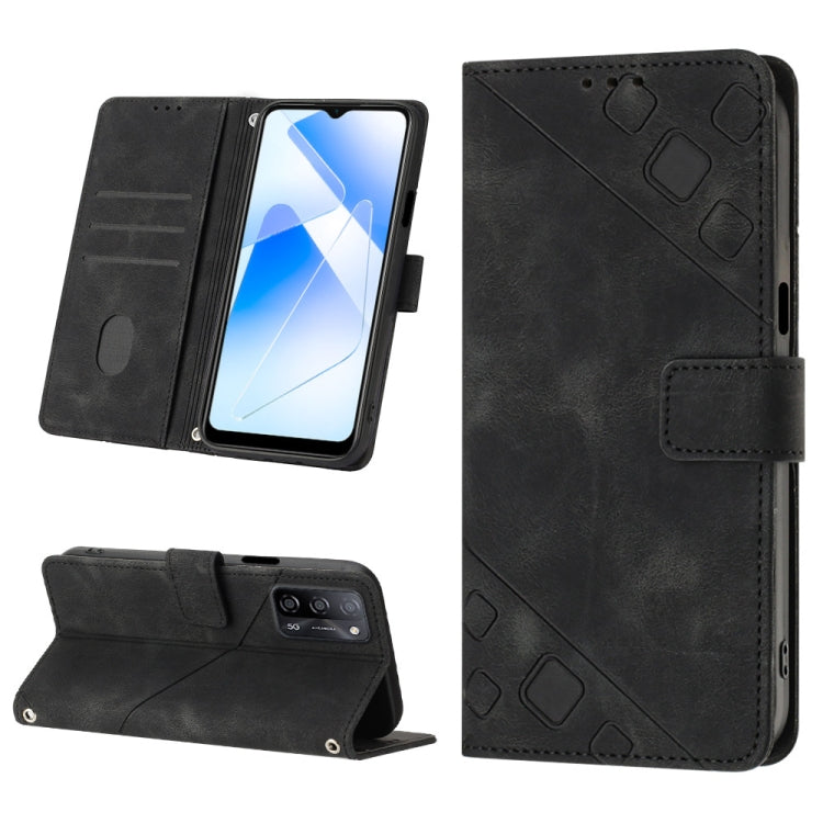 Skin-feel Embossed Leather Phone Case, For OPPO A17, For OPPO A54 5G / A74 5G / A93 5G, For OPPO A55 5G / A54 4G / Realme V11 5G, For OPPO A55s 5G, For OPPO A57 5G 2022 / 4G, For OPPO K10 5G, For OPPO K10 Pro 5G, For OPPO Reno7 4G / F21 Pro