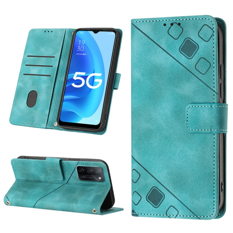 Skin-feel Embossed Leather Phone Case, For OPPO A17, For OPPO A54 5G / A74 5G / A93 5G, For OPPO A55 5G / A54 4G / Realme V11 5G, For OPPO A55s 5G, For OPPO A57 5G 2022 / 4G, For OPPO K10 5G, For OPPO K10 Pro 5G, For OPPO Reno7 4G / F21 Pro