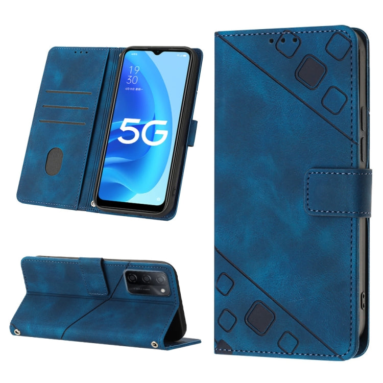 Skin-feel Embossed Leather Phone Case, For OPPO A17, For OPPO A54 5G / A74 5G / A93 5G, For OPPO A55 5G / A54 4G / Realme V11 5G, For OPPO A55s 5G, For OPPO A57 5G 2022 / 4G, For OPPO K10 5G, For OPPO K10 Pro 5G, For OPPO Reno7 4G / F21 Pro