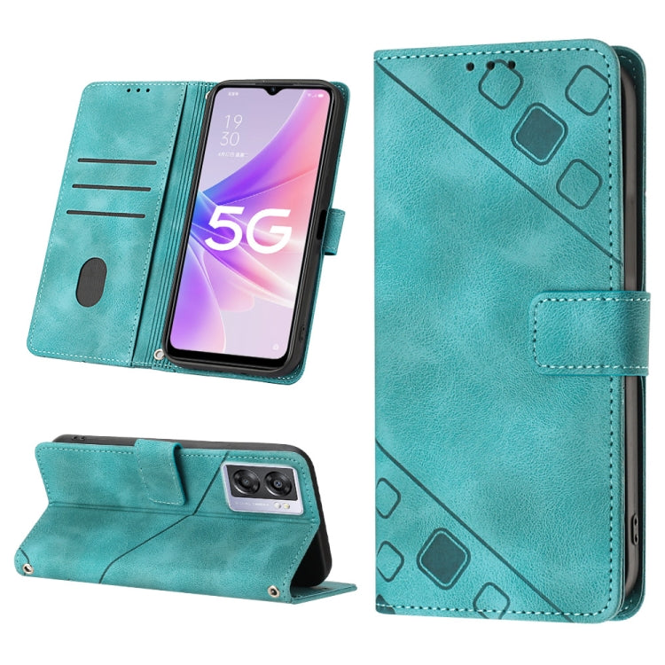 Skin-feel Embossed Leather Phone Case, For OPPO A17, For OPPO A54 5G / A74 5G / A93 5G, For OPPO A55 5G / A54 4G / Realme V11 5G, For OPPO A55s 5G, For OPPO A57 5G 2022 / 4G, For OPPO K10 5G, For OPPO K10 Pro 5G, For OPPO Reno7 4G / F21 Pro