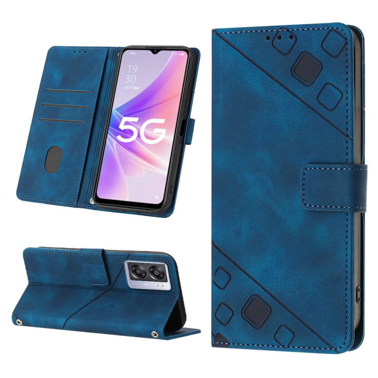 Skin-feel Embossed Leather Phone Case, For OPPO A17, For OPPO A54 5G / A74 5G / A93 5G, For OPPO A55 5G / A54 4G / Realme V11 5G, For OPPO A55s 5G, For OPPO A57 5G 2022 / 4G, For OPPO K10 5G, For OPPO K10 Pro 5G, For OPPO Reno7 4G / F21 Pro