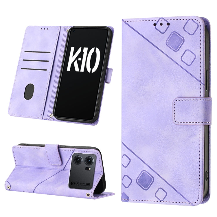 Skin-feel Embossed Leather Phone Case, For OPPO A17, For OPPO A54 5G / A74 5G / A93 5G, For OPPO A55 5G / A54 4G / Realme V11 5G, For OPPO A55s 5G, For OPPO A57 5G 2022 / 4G, For OPPO K10 5G, For OPPO K10 Pro 5G, For OPPO Reno7 4G / F21 Pro