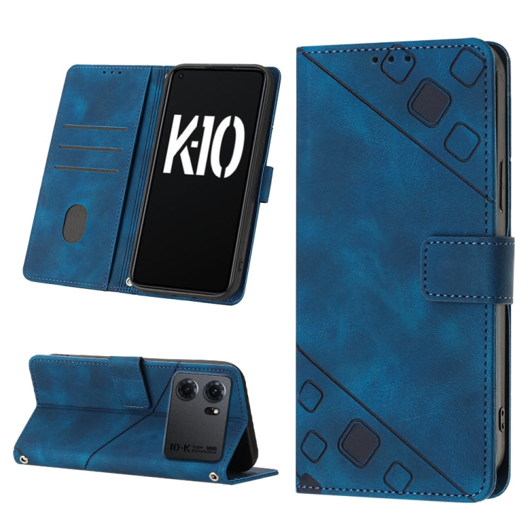 Skin-feel Embossed Leather Phone Case, For OPPO A17, For OPPO A54 5G / A74 5G / A93 5G, For OPPO A55 5G / A54 4G / Realme V11 5G, For OPPO A55s 5G, For OPPO A57 5G 2022 / 4G, For OPPO K10 5G, For OPPO K10 Pro 5G, For OPPO Reno7 4G / F21 Pro