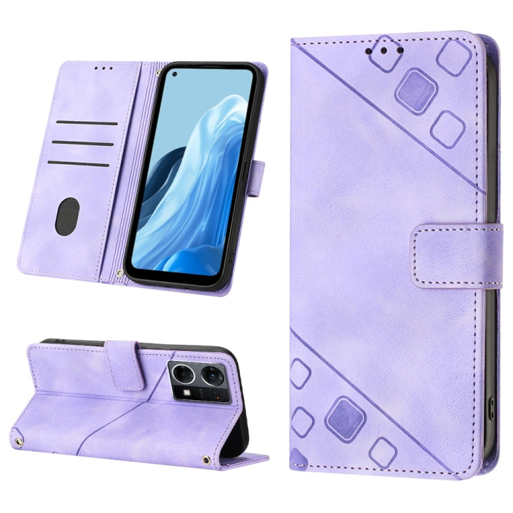 Skin-feel Embossed Leather Phone Case, For OPPO A17, For OPPO A54 5G / A74 5G / A93 5G, For OPPO A55 5G / A54 4G / Realme V11 5G, For OPPO A55s 5G, For OPPO A57 5G 2022 / 4G, For OPPO K10 5G, For OPPO K10 Pro 5G, For OPPO Reno7 4G / F21 Pro