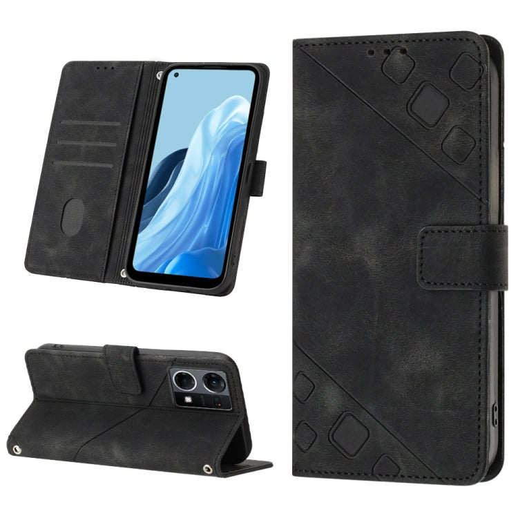 Skin-feel Embossed Leather Phone Case, For OPPO A17, For OPPO A54 5G / A74 5G / A93 5G, For OPPO A55 5G / A54 4G / Realme V11 5G, For OPPO A55s 5G, For OPPO A57 5G 2022 / 4G, For OPPO K10 5G, For OPPO K10 Pro 5G, For OPPO Reno7 4G / F21 Pro