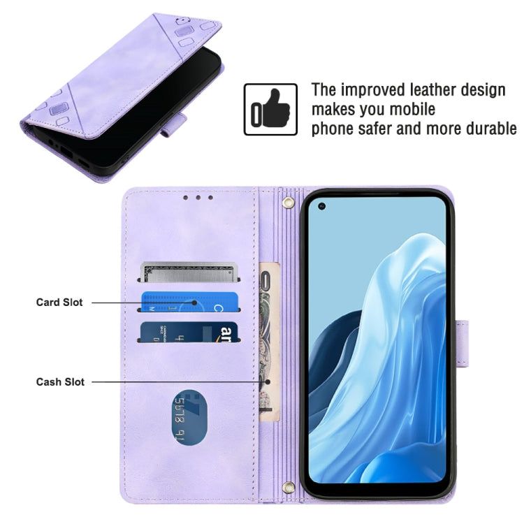 Skin-feel Embossed Leather Phone Case, For OPPO Reno7 5G Foreign / Find X5 Lite, For OPPO Reno8 5G, For OPPO Reno8 Pro 5G