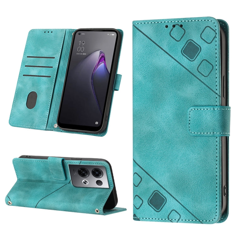 Skin-feel Embossed Leather Phone Case, For OPPO Reno7 5G Foreign / Find X5 Lite, For OPPO Reno8 5G, For OPPO Reno8 Pro 5G