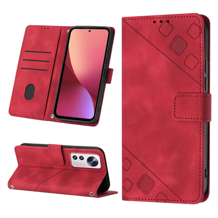 Skin-feel Embossed Leather Phone Case, For Xiaomi 12, For Xiaomi 12 Lite, For Xiaomi 12 Pro, For Xiaomi 12 Ultra / 12S Ultra, For Xiaomi Civi 2, For Xiaomi Poco C40, For Xiaomi Poco M4 5G / M5 4G, For Xiaomi Poco M4 Pro 4G