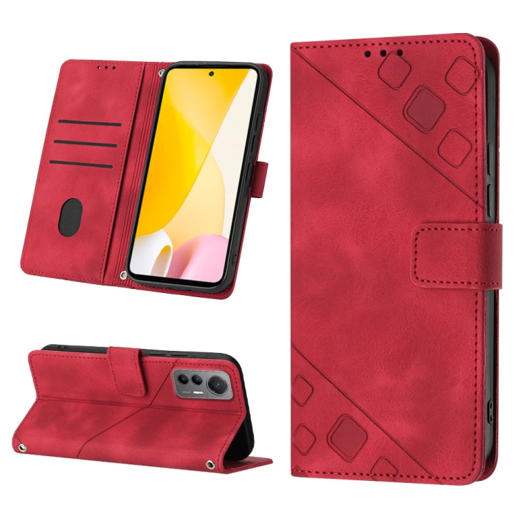 Skin-feel Embossed Leather Phone Case, For Xiaomi 12, For Xiaomi 12 Lite, For Xiaomi 12 Pro, For Xiaomi 12 Ultra / 12S Ultra, For Xiaomi Civi 2, For Xiaomi Poco C40, For Xiaomi Poco M4 5G / M5 4G, For Xiaomi Poco M4 Pro 4G