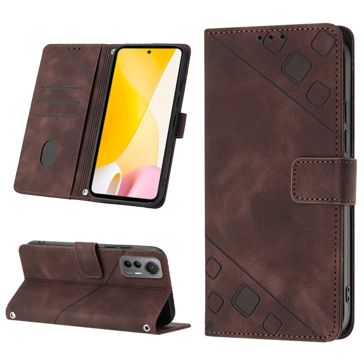 Skin-feel Embossed Leather Phone Case, For Xiaomi 12, For Xiaomi 12 Lite, For Xiaomi 12 Pro, For Xiaomi 12 Ultra / 12S Ultra, For Xiaomi Civi 2, For Xiaomi Poco C40, For Xiaomi Poco M4 5G / M5 4G, For Xiaomi Poco M4 Pro 4G