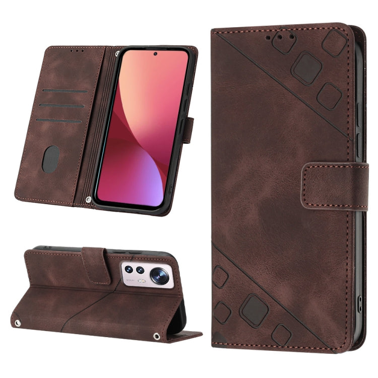 Skin-feel Embossed Leather Phone Case, For Xiaomi 12, For Xiaomi 12 Lite, For Xiaomi 12 Pro, For Xiaomi 12 Ultra / 12S Ultra, For Xiaomi Civi 2, For Xiaomi Poco C40, For Xiaomi Poco M4 5G / M5 4G, For Xiaomi Poco M4 Pro 4G