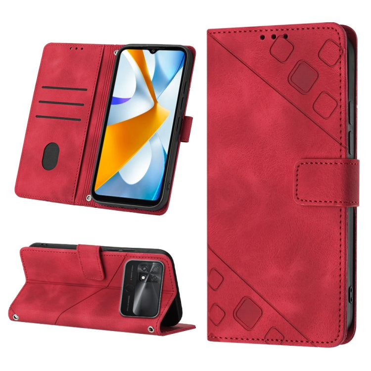 Skin-feel Embossed Leather Phone Case, For Xiaomi 12, For Xiaomi 12 Lite, For Xiaomi 12 Pro, For Xiaomi 12 Ultra / 12S Ultra, For Xiaomi Civi 2, For Xiaomi Poco C40, For Xiaomi Poco M4 5G / M5 4G, For Xiaomi Poco M4 Pro 4G