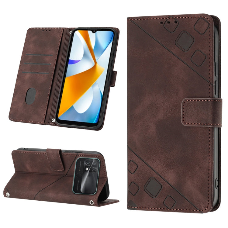 Skin-feel Embossed Leather Phone Case, For Xiaomi 12, For Xiaomi 12 Lite, For Xiaomi 12 Pro, For Xiaomi 12 Ultra / 12S Ultra, For Xiaomi Civi 2, For Xiaomi Poco C40, For Xiaomi Poco M4 5G / M5 4G, For Xiaomi Poco M4 Pro 4G