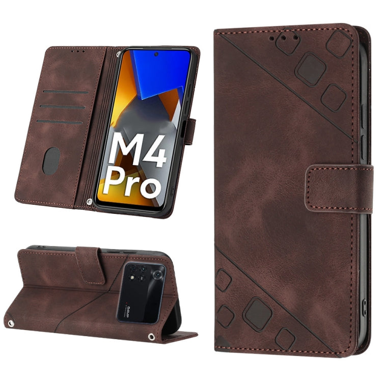 Skin-feel Embossed Leather Phone Case, For Xiaomi 12, For Xiaomi 12 Lite, For Xiaomi 12 Pro, For Xiaomi 12 Ultra / 12S Ultra, For Xiaomi Civi 2, For Xiaomi Poco C40, For Xiaomi Poco M4 5G / M5 4G, For Xiaomi Poco M4 Pro 4G