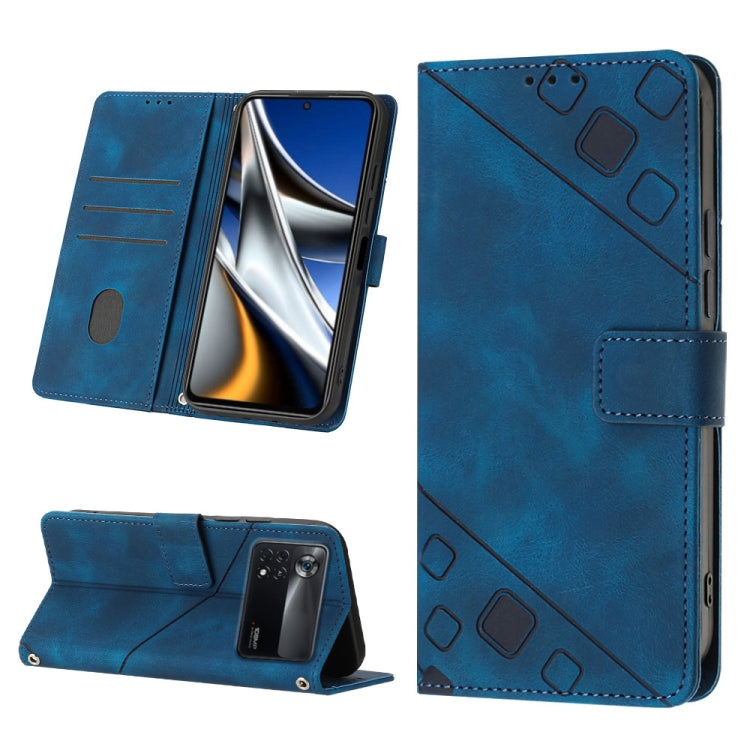 Skin-feel Embossed Leather Phone Case, For Xiaomi Poco X4 Pro 5G, For Xiaomi Redmi 10 2022 / Note 11 4G, For Xiaomi Redmi 10 Prime+ 5G, For Xiaomi Redmi 10A, For Xiaomi Redmi 10C 4G, For Xiaomi Redmi A1, For Xiaomi Redmi K50 Pro / K50                  ...