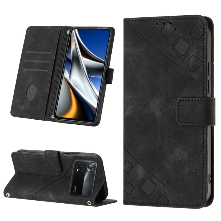Skin-feel Embossed Leather Phone Case, For Xiaomi Poco X4 Pro 5G, For Xiaomi Redmi 10 2022 / Note 11 4G, For Xiaomi Redmi 10 Prime+ 5G, For Xiaomi Redmi 10A, For Xiaomi Redmi 10C 4G, For Xiaomi Redmi A1, For Xiaomi Redmi K50 Pro / K50                  ...