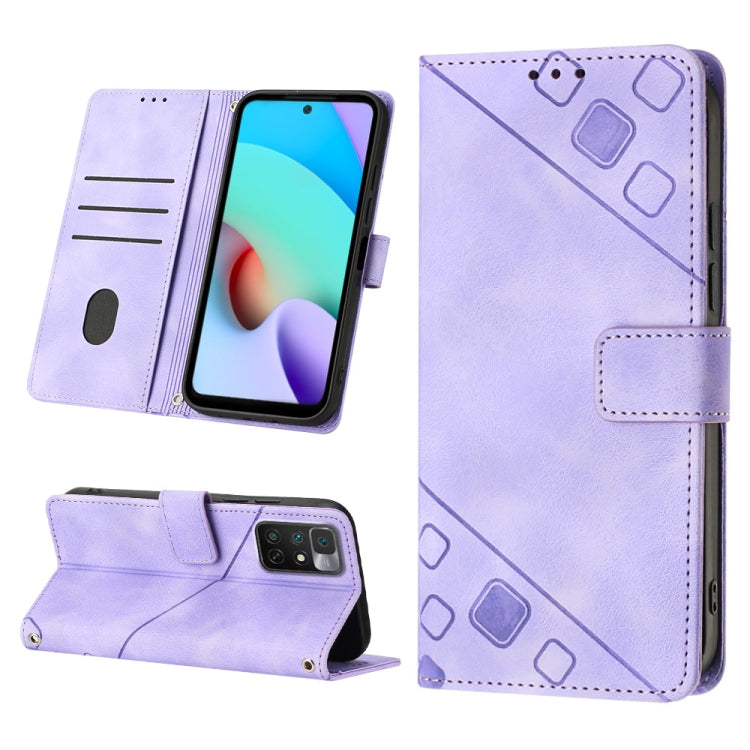 Skin-feel Embossed Leather Phone Case, For Xiaomi Poco X4 Pro 5G, For Xiaomi Redmi 10 2022 / Note 11 4G, For Xiaomi Redmi 10 Prime+ 5G, For Xiaomi Redmi 10A, For Xiaomi Redmi 10C 4G, For Xiaomi Redmi A1, For Xiaomi Redmi K50 Pro / K50                  ...