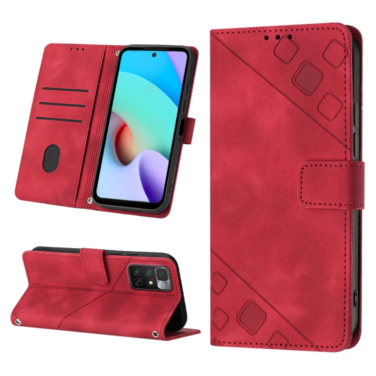 Skin-feel Embossed Leather Phone Case, For Xiaomi Poco X4 Pro 5G, For Xiaomi Redmi 10 2022 / Note 11 4G, For Xiaomi Redmi 10 Prime+ 5G, For Xiaomi Redmi 10A, For Xiaomi Redmi 10C 4G, For Xiaomi Redmi A1, For Xiaomi Redmi K50 Pro / K50                  ...