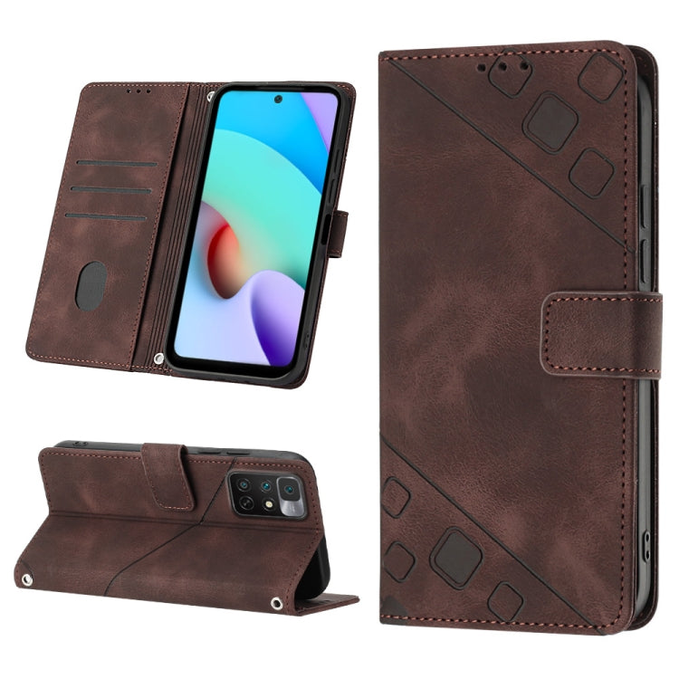 Skin-feel Embossed Leather Phone Case, For Xiaomi Poco X4 Pro 5G, For Xiaomi Redmi 10 2022 / Note 11 4G, For Xiaomi Redmi 10 Prime+ 5G, For Xiaomi Redmi 10A, For Xiaomi Redmi 10C 4G, For Xiaomi Redmi A1, For Xiaomi Redmi K50 Pro / K50                  ...