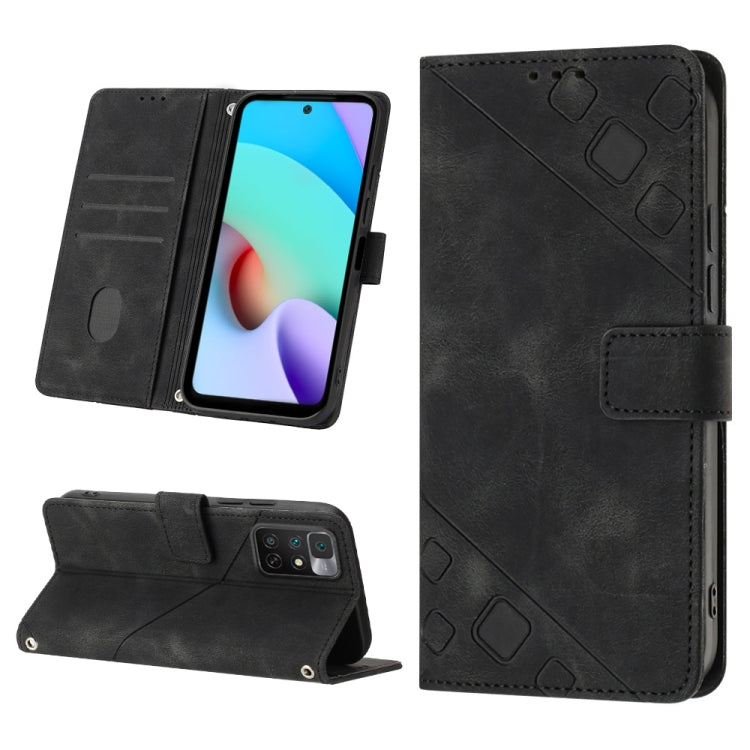 Skin-feel Embossed Leather Phone Case, For Xiaomi Poco X4 Pro 5G, For Xiaomi Redmi 10 2022 / Note 11 4G, For Xiaomi Redmi 10 Prime+ 5G, For Xiaomi Redmi 10A, For Xiaomi Redmi 10C 4G, For Xiaomi Redmi A1, For Xiaomi Redmi K50 Pro / K50                  ...