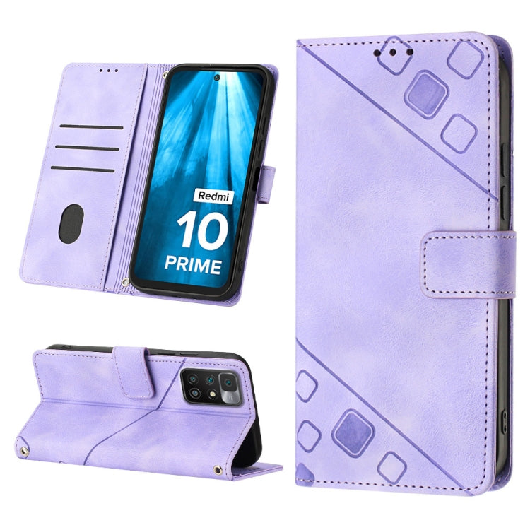 Skin-feel Embossed Leather Phone Case, For Xiaomi Poco X4 Pro 5G, For Xiaomi Redmi 10 2022 / Note 11 4G, For Xiaomi Redmi 10 Prime+ 5G, For Xiaomi Redmi 10A, For Xiaomi Redmi 10C 4G, For Xiaomi Redmi A1, For Xiaomi Redmi K50 Pro / K50                  ...