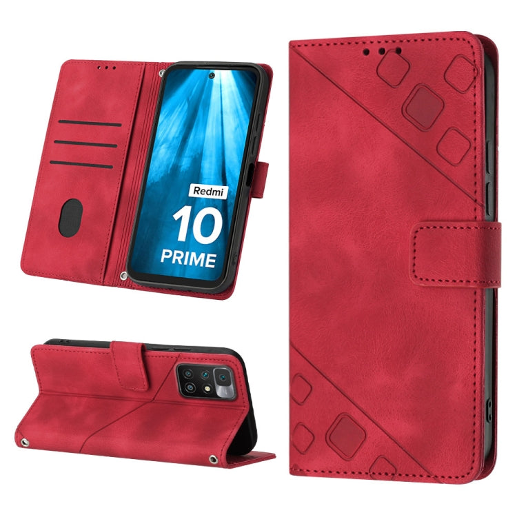 Skin-feel Embossed Leather Phone Case, For Xiaomi Poco X4 Pro 5G, For Xiaomi Redmi 10 2022 / Note 11 4G, For Xiaomi Redmi 10 Prime+ 5G, For Xiaomi Redmi 10A, For Xiaomi Redmi 10C 4G, For Xiaomi Redmi A1, For Xiaomi Redmi K50 Pro / K50                  ...