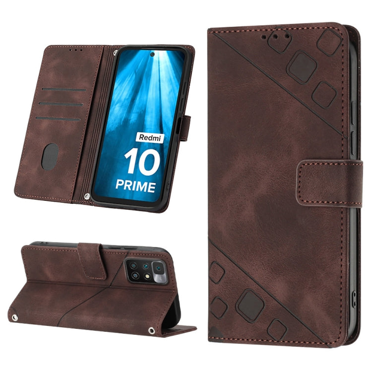 Skin-feel Embossed Leather Phone Case, For Xiaomi Poco X4 Pro 5G, For Xiaomi Redmi 10 2022 / Note 11 4G, For Xiaomi Redmi 10 Prime+ 5G, For Xiaomi Redmi 10A, For Xiaomi Redmi 10C 4G, For Xiaomi Redmi A1, For Xiaomi Redmi K50 Pro / K50                  ...
