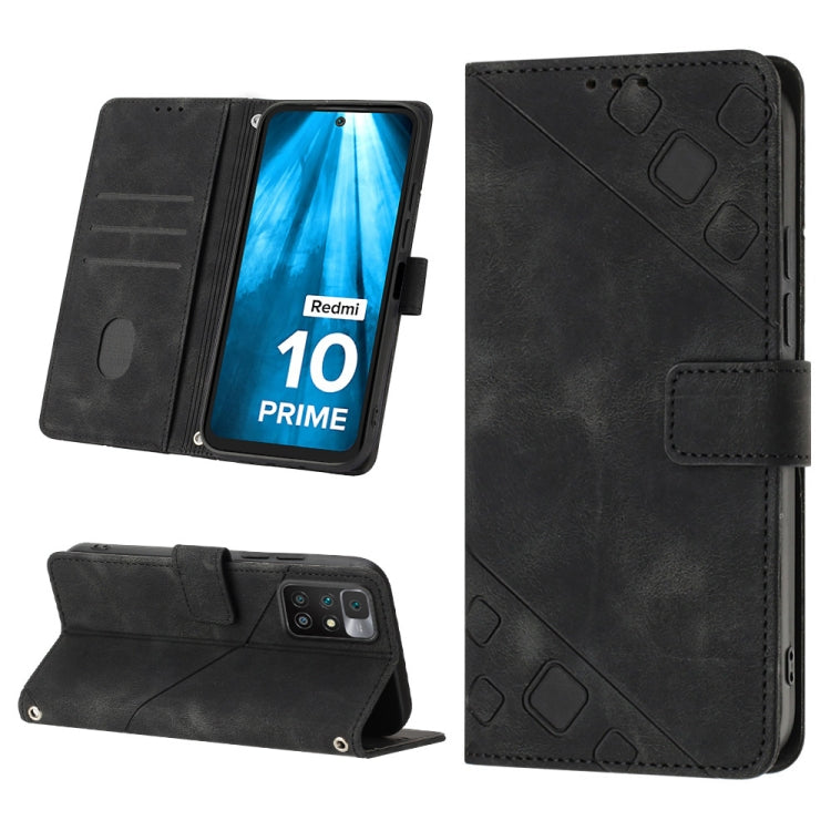 Skin-feel Embossed Leather Phone Case, For Xiaomi Poco X4 Pro 5G, For Xiaomi Redmi 10 2022 / Note 11 4G, For Xiaomi Redmi 10 Prime+ 5G, For Xiaomi Redmi 10A, For Xiaomi Redmi 10C 4G, For Xiaomi Redmi A1, For Xiaomi Redmi K50 Pro / K50                  ...