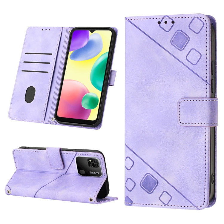 Skin-feel Embossed Leather Phone Case, For Xiaomi Poco X4 Pro 5G, For Xiaomi Redmi 10 2022 / Note 11 4G, For Xiaomi Redmi 10 Prime+ 5G, For Xiaomi Redmi 10A, For Xiaomi Redmi 10C 4G, For Xiaomi Redmi A1, For Xiaomi Redmi K50 Pro / K50                  ...