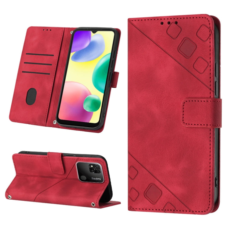 Skin-feel Embossed Leather Phone Case, For Xiaomi Poco X4 Pro 5G, For Xiaomi Redmi 10 2022 / Note 11 4G, For Xiaomi Redmi 10 Prime+ 5G, For Xiaomi Redmi 10A, For Xiaomi Redmi 10C 4G, For Xiaomi Redmi A1, For Xiaomi Redmi K50 Pro / K50                  ...