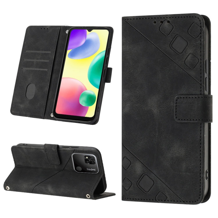 Skin-feel Embossed Leather Phone Case, For Xiaomi Poco X4 Pro 5G, For Xiaomi Redmi 10 2022 / Note 11 4G, For Xiaomi Redmi 10 Prime+ 5G, For Xiaomi Redmi 10A, For Xiaomi Redmi 10C 4G, For Xiaomi Redmi A1, For Xiaomi Redmi K50 Pro / K50                  ...