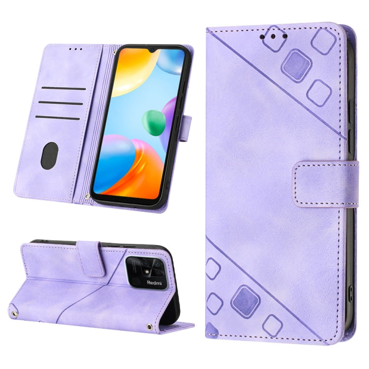 Skin-feel Embossed Leather Phone Case, For Xiaomi Poco X4 Pro 5G, For Xiaomi Redmi 10 2022 / Note 11 4G, For Xiaomi Redmi 10 Prime+ 5G, For Xiaomi Redmi 10A, For Xiaomi Redmi 10C 4G, For Xiaomi Redmi A1, For Xiaomi Redmi K50 Pro / K50                  ...