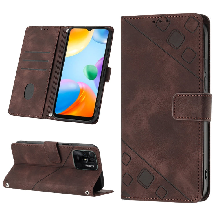 Skin-feel Embossed Leather Phone Case, For Xiaomi Poco X4 Pro 5G, For Xiaomi Redmi 10 2022 / Note 11 4G, For Xiaomi Redmi 10 Prime+ 5G, For Xiaomi Redmi 10A, For Xiaomi Redmi 10C 4G, For Xiaomi Redmi A1, For Xiaomi Redmi K50 Pro / K50                  ...