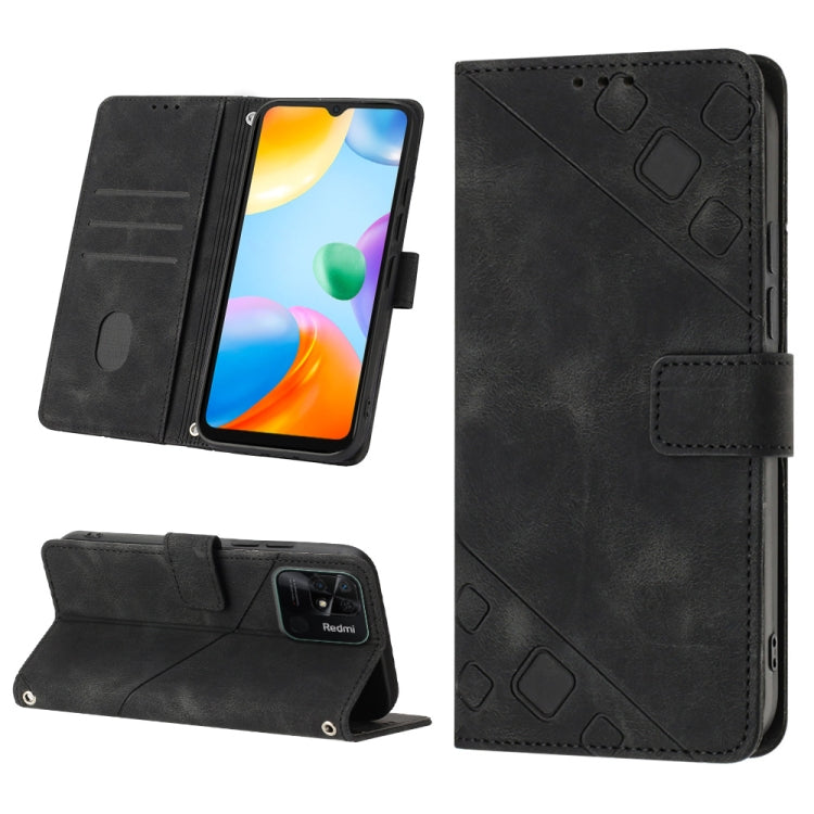 Skin-feel Embossed Leather Phone Case, For Xiaomi Poco X4 Pro 5G, For Xiaomi Redmi 10 2022 / Note 11 4G, For Xiaomi Redmi 10 Prime+ 5G, For Xiaomi Redmi 10A, For Xiaomi Redmi 10C 4G, For Xiaomi Redmi A1, For Xiaomi Redmi K50 Pro / K50                  ...