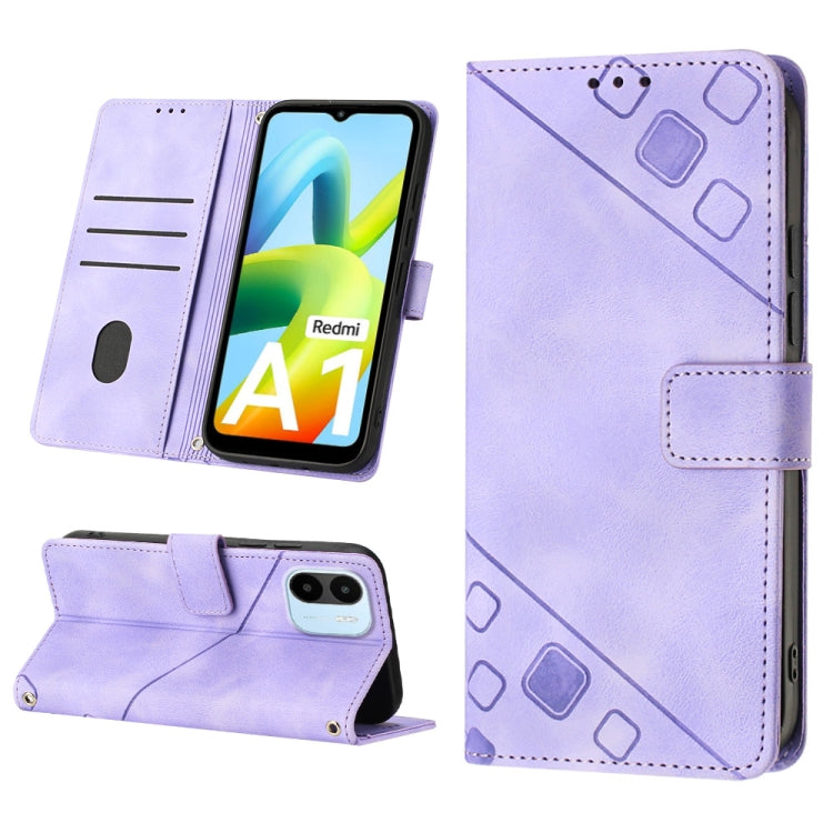 Skin-feel Embossed Leather Phone Case, For Xiaomi Poco X4 Pro 5G, For Xiaomi Redmi 10 2022 / Note 11 4G, For Xiaomi Redmi 10 Prime+ 5G, For Xiaomi Redmi 10A, For Xiaomi Redmi 10C 4G, For Xiaomi Redmi A1, For Xiaomi Redmi K50 Pro / K50                  ...