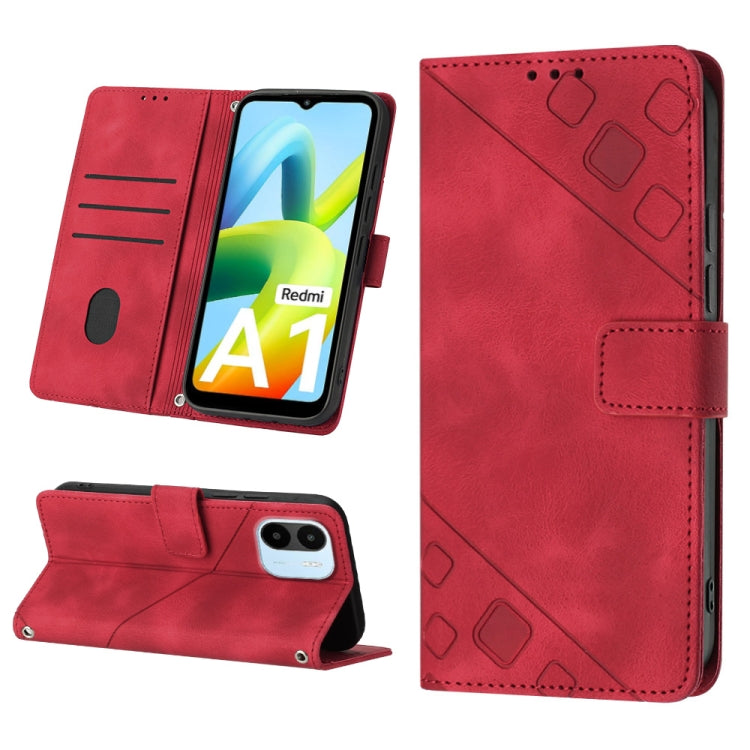 Skin-feel Embossed Leather Phone Case, For Xiaomi Poco X4 Pro 5G, For Xiaomi Redmi 10 2022 / Note 11 4G, For Xiaomi Redmi 10 Prime+ 5G, For Xiaomi Redmi 10A, For Xiaomi Redmi 10C 4G, For Xiaomi Redmi A1, For Xiaomi Redmi K50 Pro / K50                  ...