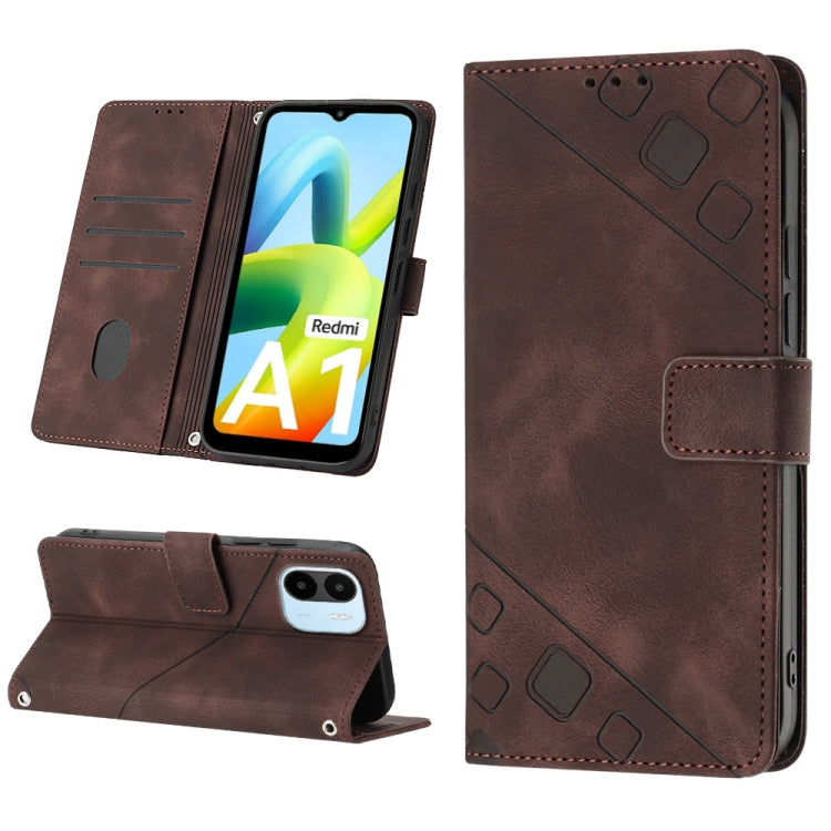 Skin-feel Embossed Leather Phone Case, For Xiaomi Poco X4 Pro 5G, For Xiaomi Redmi 10 2022 / Note 11 4G, For Xiaomi Redmi 10 Prime+ 5G, For Xiaomi Redmi 10A, For Xiaomi Redmi 10C 4G, For Xiaomi Redmi A1, For Xiaomi Redmi K50 Pro / K50                  ...