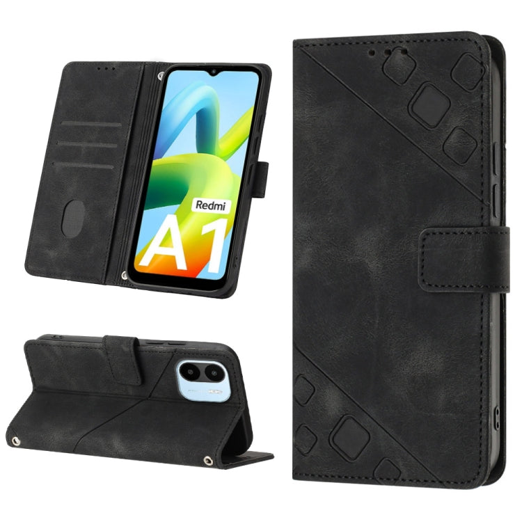 Skin-feel Embossed Leather Phone Case, For Xiaomi Poco X4 Pro 5G, For Xiaomi Redmi 10 2022 / Note 11 4G, For Xiaomi Redmi 10 Prime+ 5G, For Xiaomi Redmi 10A, For Xiaomi Redmi 10C 4G, For Xiaomi Redmi A1, For Xiaomi Redmi K50 Pro / K50                  ...