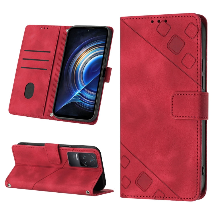 Skin-feel Embossed Leather Phone Case, For Xiaomi Poco X4 Pro 5G, For Xiaomi Redmi 10 2022 / Note 11 4G, For Xiaomi Redmi 10 Prime+ 5G, For Xiaomi Redmi 10A, For Xiaomi Redmi 10C 4G, For Xiaomi Redmi A1, For Xiaomi Redmi K50 Pro / K50                  ...