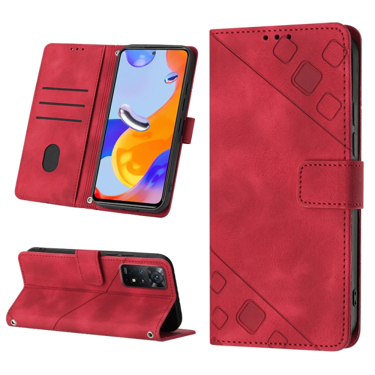 Skin-feel Embossed Leather Phone Case, For Xiaomi Redmi Note 11 Pro 5G / 4G, For Xiaomi Redmi Note 11s / 11 4G, For Xiaomi Redmi Note 11T Pro 5G / 11T Pro+ 5G