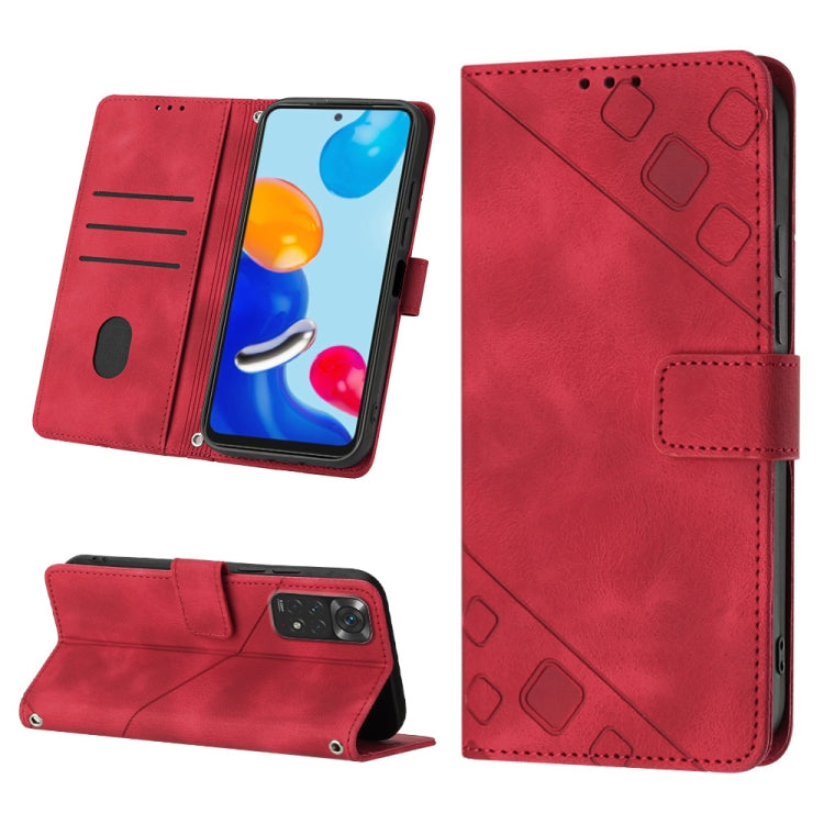 Skin-feel Embossed Leather Phone Case, For Xiaomi Redmi Note 11 Pro 5G / 4G, For Xiaomi Redmi Note 11s / 11 4G, For Xiaomi Redmi Note 11T Pro 5G / 11T Pro+ 5G