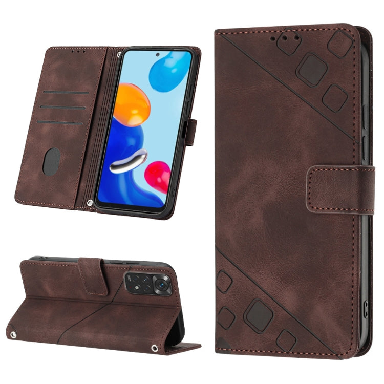 Skin-feel Embossed Leather Phone Case, For Xiaomi Redmi Note 11 Pro 5G / 4G, For Xiaomi Redmi Note 11s / 11 4G, For Xiaomi Redmi Note 11T Pro 5G / 11T Pro+ 5G