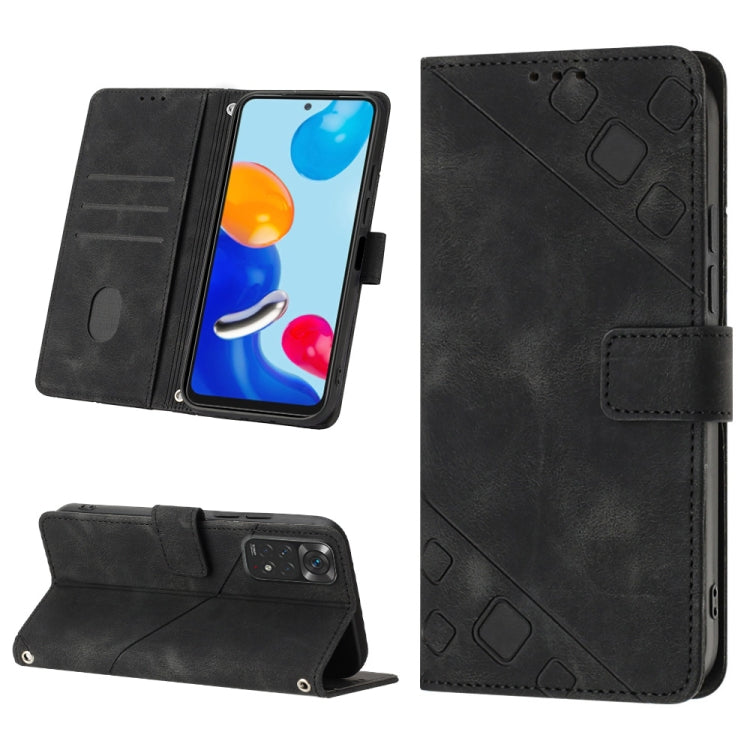 Skin-feel Embossed Leather Phone Case, For Xiaomi Redmi Note 11 Pro 5G / 4G, For Xiaomi Redmi Note 11s / 11 4G, For Xiaomi Redmi Note 11T Pro 5G / 11T Pro+ 5G