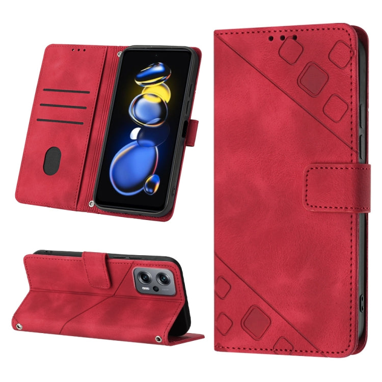 Skin-feel Embossed Leather Phone Case, For Xiaomi Redmi Note 11 Pro 5G / 4G, For Xiaomi Redmi Note 11s / 11 4G, For Xiaomi Redmi Note 11T Pro 5G / 11T Pro+ 5G