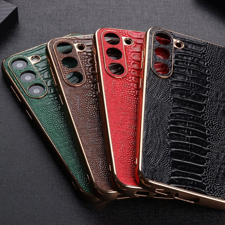 Genuine Leather Weilai Series Nano Electroplating Phone Case, For Xiaomi 13 Pro, For Samsung Galaxy S23 5G, For Samsung Galaxy S23+ 5G, For Samsung Galaxy S23 Ultra 5G