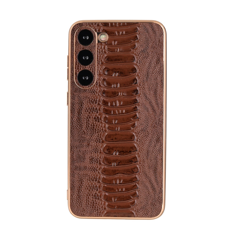 Genuine Leather Weilai Series Nano Electroplating Phone Case, For Xiaomi 13 Pro, For Samsung Galaxy S23 5G, For Samsung Galaxy S23+ 5G, For Samsung Galaxy S23 Ultra 5G