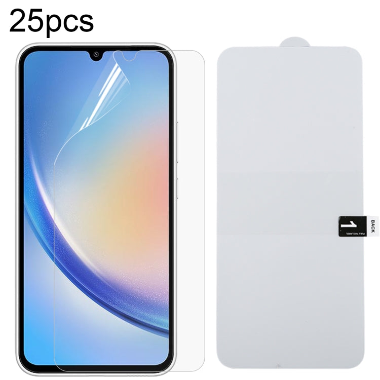 25pcs Full Screen Protector Explosion-proof Hydrogel Film, For Samsung Galaxy A14 5G / 4G / Galaxy M14 (25 PCS), For Samsung Galaxy A22 (25 PCS), For Samsung Galaxy A34 (25 PCS), For Samsung Galaxy A54 (25 PCS)